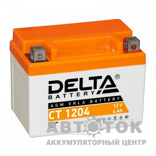 Мотоаккумулятор Delta CT 1204, 12V 4Ah, 50А YB4L-B, YB4L-A, YTX4L-BS