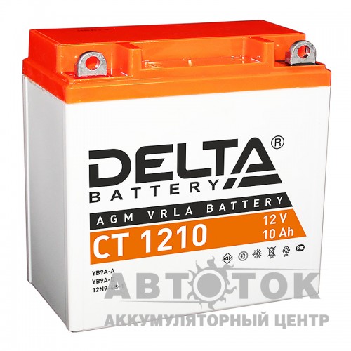 Мотоаккумулятор Delta CT 1210, 12V 10Ah 100А YB9A-A, YB9-B, 12N9-4B-1