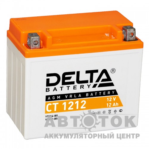 Мотоаккумулятор Delta CT 1212, 12V 12Ah, 180А YTX14-BS, YTX12-BS