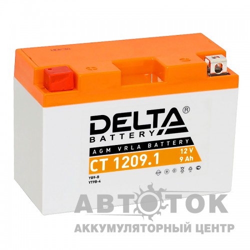 Мотоаккумулятор Delta CT 1209.1, 12V 9Ah, 115А YT9B-BS