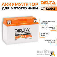 Delta CT 1209.1, 12V 9Ah, 115А YT9B-BS