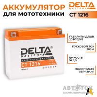 Delta CT 1216, 12V 16Ah, 200А YB16AL-A2