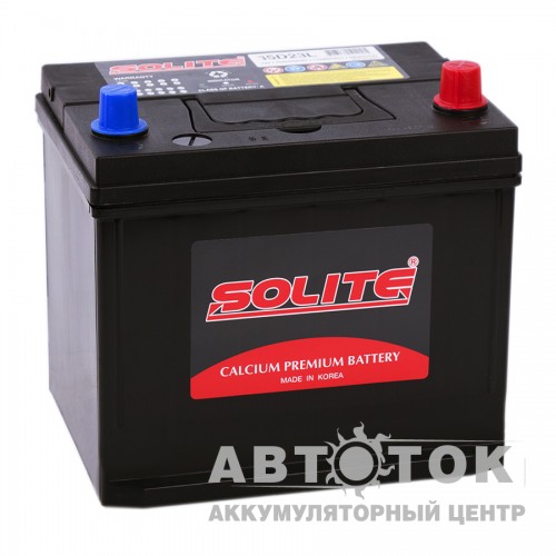 Автомобильный аккумулятор Solite 75D23L с бортиком 65R 550A