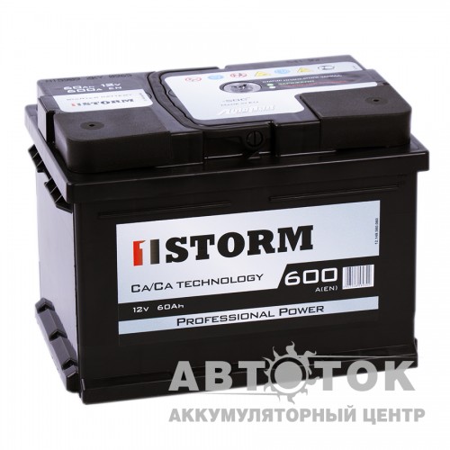 Автомобильный аккумулятор Storm Professional Power 60R низ. 600A