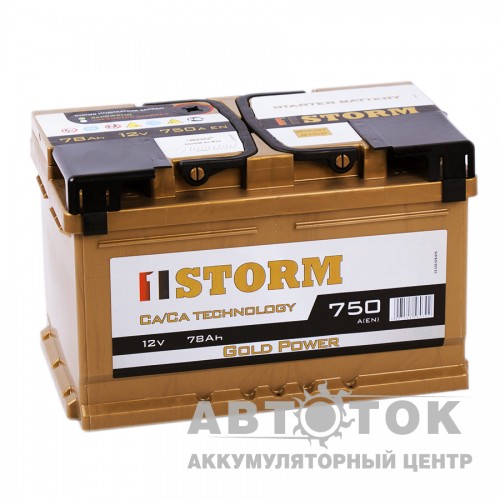 Автомобильный аккумулятор Storm Gold 78R низ. 750A