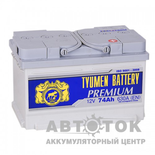 Автомобильный аккумулятор Tyumen Battery Premium 74 Ач О.П. низ. 630A