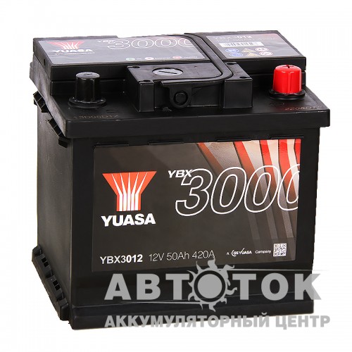 Автомобильный аккумулятор YUASA YBX3000 50R 420А  YBX3012