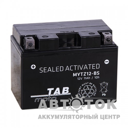 Автомобильный аккумулятор TAB moto AGM MYTZ12-BS 10 Ач 140A 150х88х110 прямая полярность