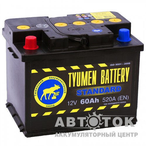 Автомобильный аккумулятор Tyumen  Standard 60 Ач П.П. 520A