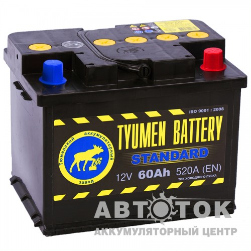 Автомобильный аккумулятор Tyumen  Standard 60 Ач О.П. 520A