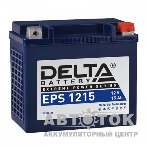 Мотоаккумулятор Delta EPS 1215 15 Ач, 220А 149x87x144 YTX14L- ВS О.П.