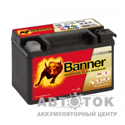 Автомобильный аккумулятор BANNER Running Bull AGM BACKUP 509 00 / AUX 09 9L 120A 150x88x106