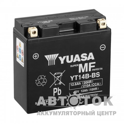 Мотоаккумулятор Yuasa YTX14B-BS - 12 Ач 210А 150x70x145 П.П. AGM сухоз.