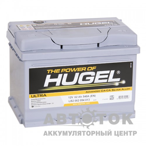 Автомобильный аккумулятор Hugel Ultra 62R низ. 540A  LB2 062 054 013