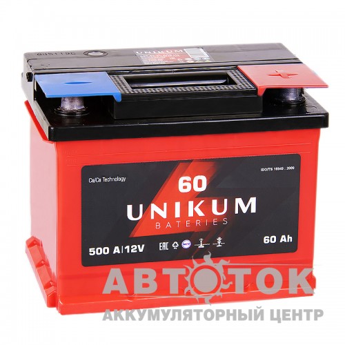 Автомобильный аккумулятор UNIKUM 60R 500A