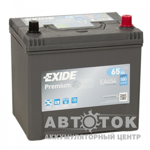Автомобильный аккумулятор Exide Premium 65R 580А  EA654