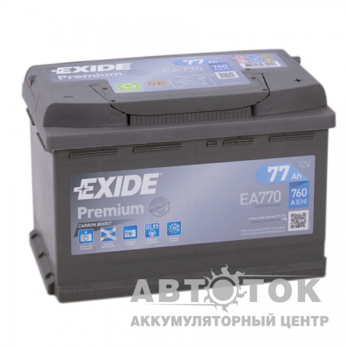 Автомобильный аккумулятор Exide Premium 77R 760А EA770