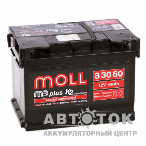 Автомобильный аккумулятор Moll M3plus 60R 550A