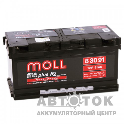 Автомобильный аккумулятор Moll M3plus 91R 800A