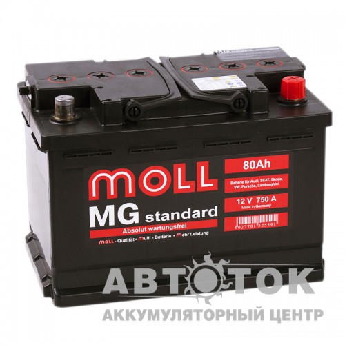 Автомобильный аккумулятор Moll MG Standard 80R 750A