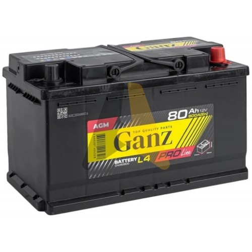 Автомобильный аккумулятор GANZ PRO-Line AGM 80 А/ч о.п.