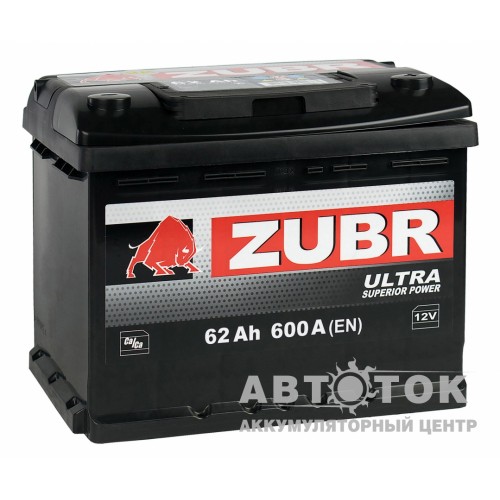 Автомобильный аккумулятор ZUBR Ultra 62R 600A низкий