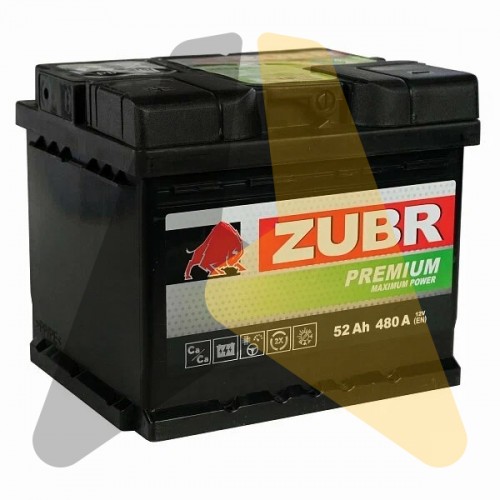 Автомобильный аккумулятор ZUBR Premium 52R (низ.) 480A