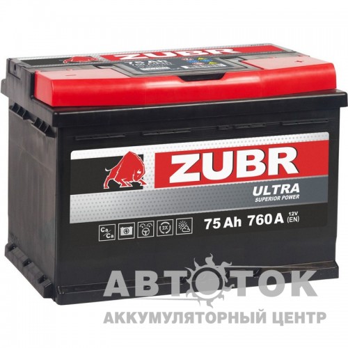 Автомобильный аккумулятор ZUBR Ultra 75R 760A